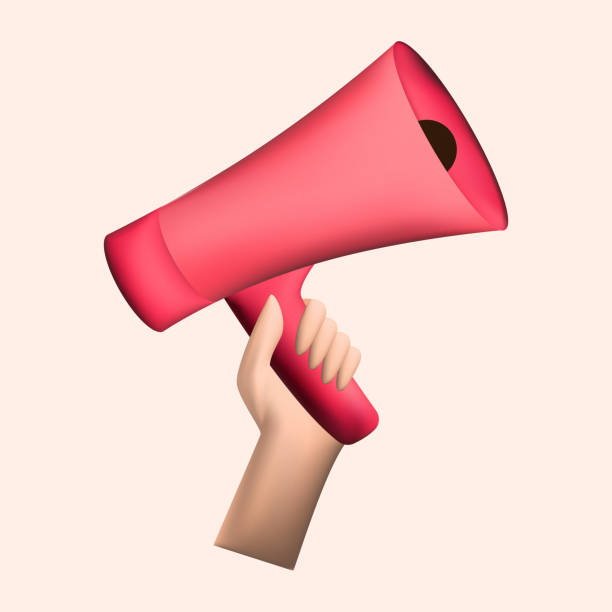 istock 3d review SMM concept. Human hand holding loudspeaker. Megaphone with social media icons. Social media marketing concept. 1423007706