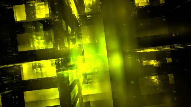 istock Abstract glowing geometric background. Modern digital technologies, an element of design and decoration. Geometric fantasy glow neon line background, technology banner. 3d render 1423011123