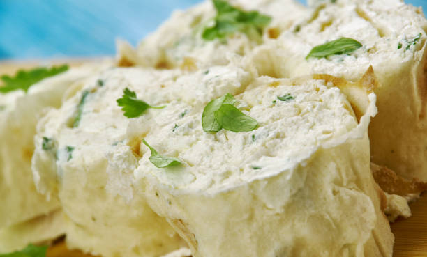 istock Lavash with feta cheese and greens 1423011795