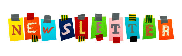 istock Newsletter. Colorful letters on white background. Horizontal web banner. 1423014404