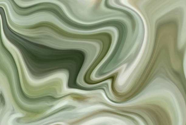 istock Abstract background of liquid blurred paint color, vibrant gray green wavy background design 1423015829