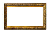 istock Antique wooden frame for paintings or photographs with gilding, isolated on a white background. 1423019469
