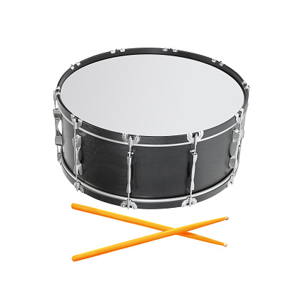 Snare drum isolated on white background
