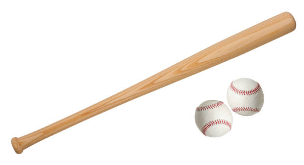 baseball ball and bats baseball ball and bat isolated on white background baseball bat stock pictures, royalty-free photos & images