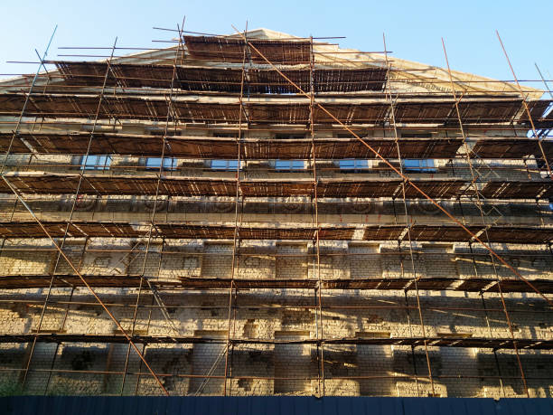 istock Reconstruction of an old brick building 1423028207