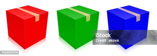 Red Green Box Pattern Blue Three Rgb Shipping Box Blank Template Red Green And Blue For ...