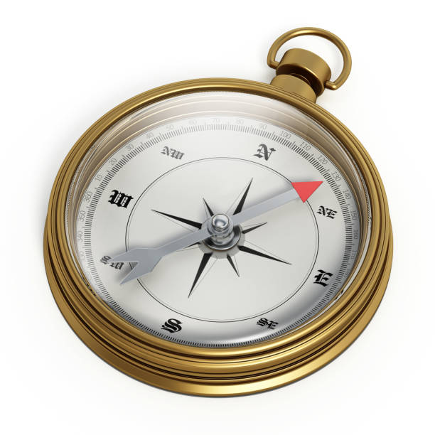 istock Vintage golden compass isolated on white 1423034585