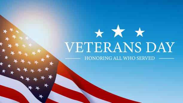 Veterans Day USa Flag Background vector art illustration