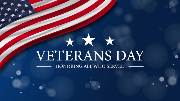 dzień weteranów usa flag tło - us veterans day stock illustrations