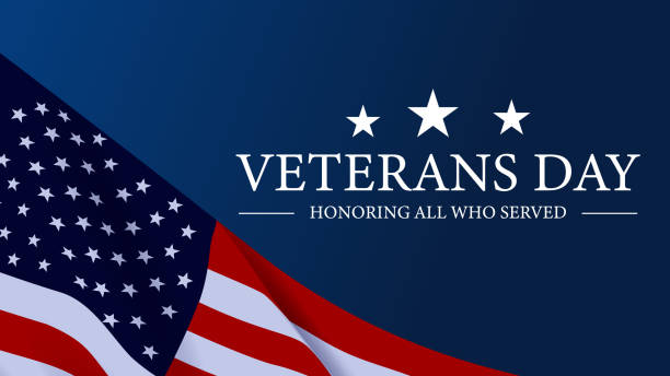 Veterans Day USa Flag Background vector art illustration