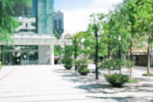 Defocused city Empty road at building street stock pictures, royalty-free photos & images