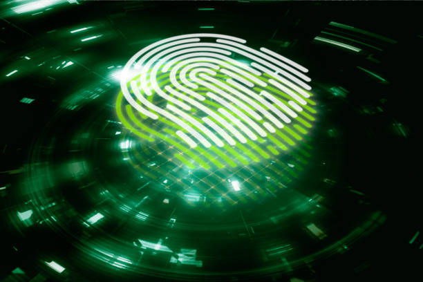 verschiedene konzeptionelle hintergründe des digitalen identitätsscans - fingerprint thumbprint forensic science variation stock-grafiken, -clipart, -cartoons und -symbole