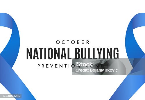 istock National Bullying Prevention Month background, October. Vector 1423040285