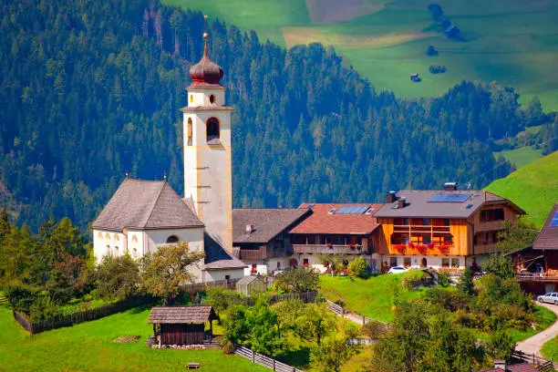 Beautiful village Saint Vigilio di Marebbe in South Tyrol, Italy