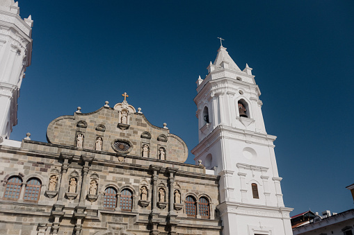 Front view of St. Mary Sacred Heart Cathedral Basilica Church in Panama City.