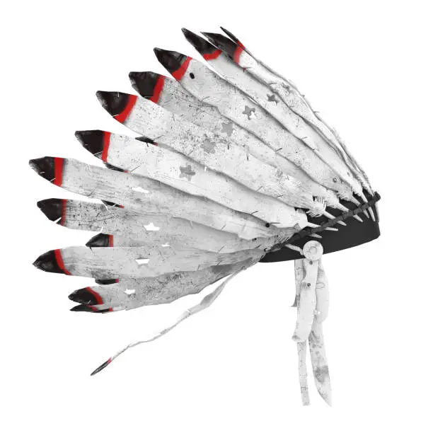 Native American War Bonnet isolated on white background. 3D render