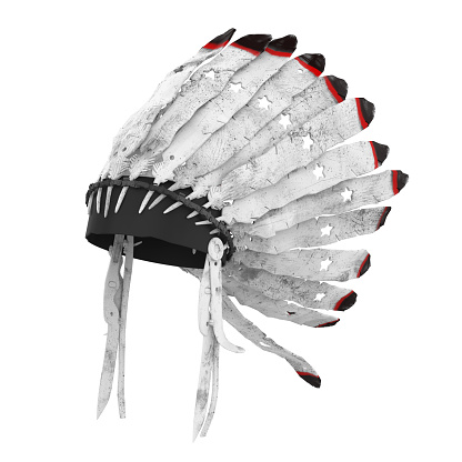 Native American War Bonnet isolated on white background. 3D render