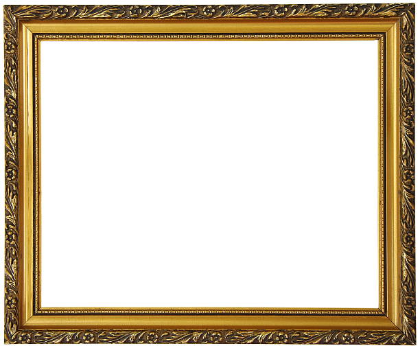 istock Isolated golden photo frame. 142305693