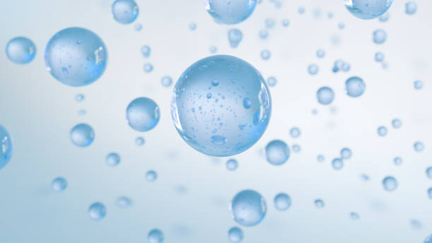 istock 3D rendering of Cosmetics Serum bubbles on defocus background. 1423057561