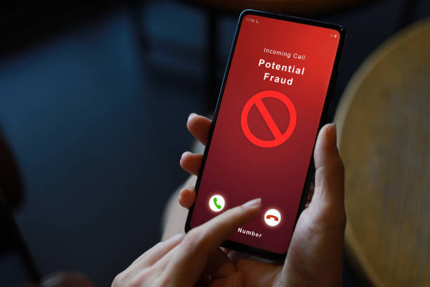 istock Person receiving a potential fraud call on smartphone from an unknown caller, copy space. 1423063715