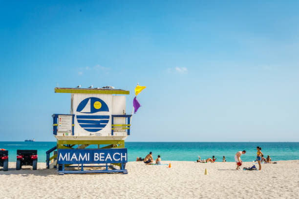 Miami Beach Lifeguard Tower stock photo