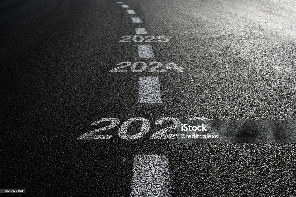 New year 2023 road start Change Stock Photo