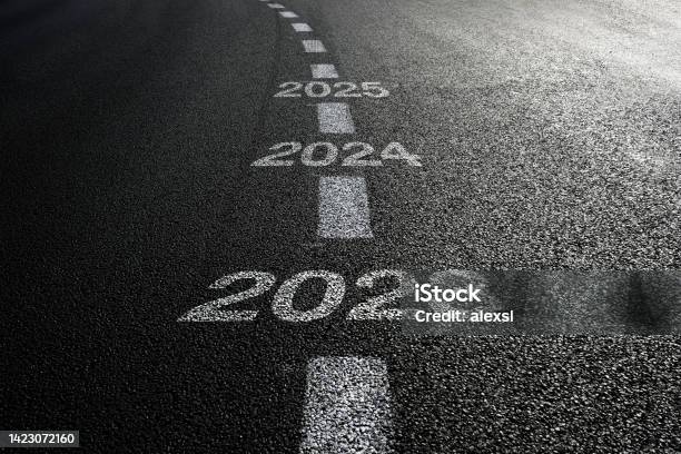New Year 2023 Road Start Stock Photo - Download Image Now - Change, The Way Forward, Leadership