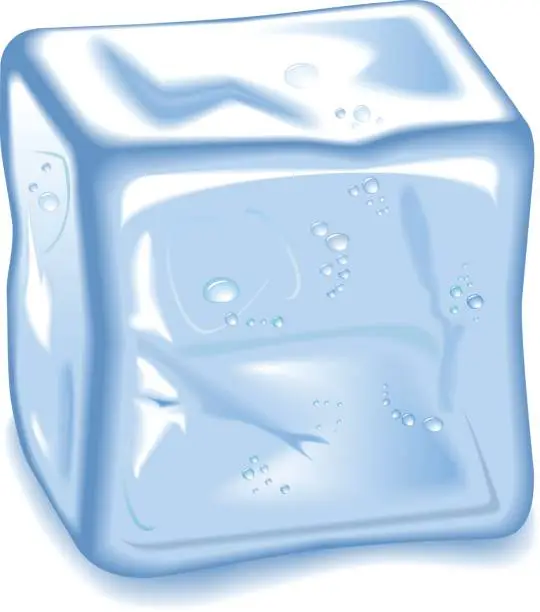 Vector illustration of Clip art of a cube of ice on a white background 