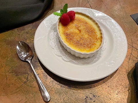 Creme brulee - traditional french vanilla cream dessert