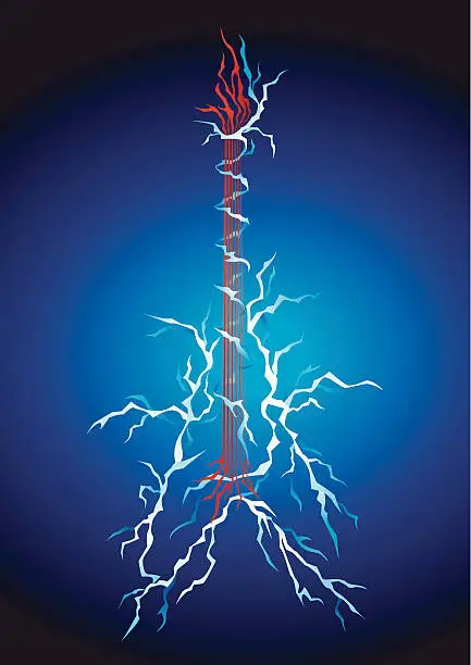 Vector illustration of The Guitar : Lightning Bolt