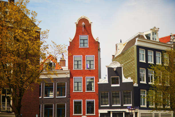 Scenic view of beautiful buildings in Amsterdam, the Netherlands