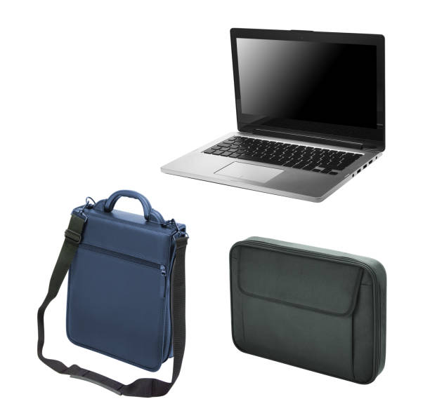 istock Laptop bags on white background 1423077836