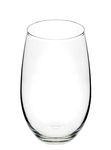 Water glass on white background