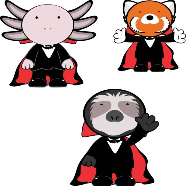 istock halloween dracula costume cartoon cute kawaii animals set illustration 1423086681