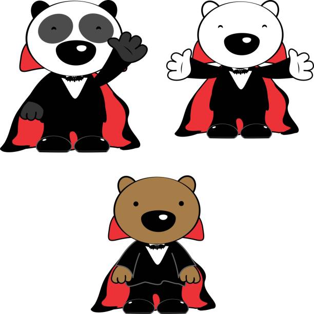 istock halloween dracula costume cartoon bears set illustration 1423086787