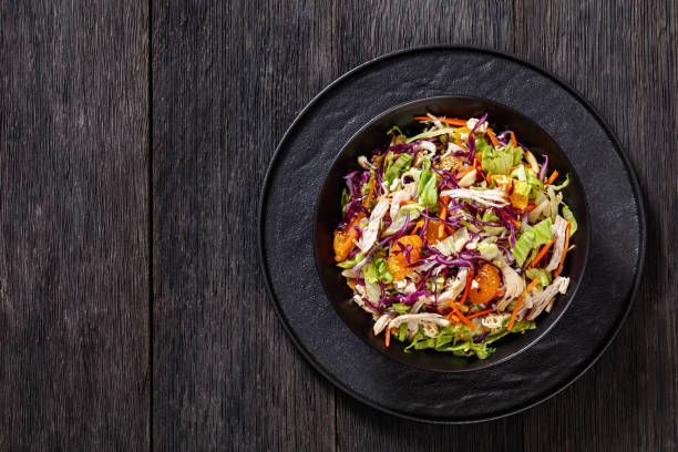 Chinese Chicken Salad with mandarins and veggies
