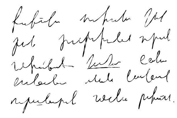 istock Handwritten Unreadable illegible text. Abstract handwriting of fictional language. 1423089931