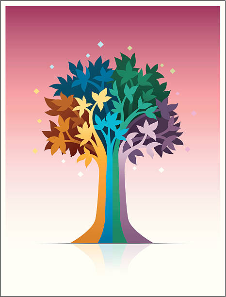 Tree : Colors of Life vector art illustration