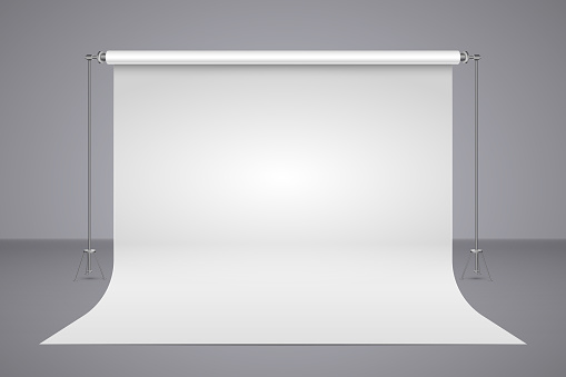 Backdrop Without Model Empty Photo Studio Realistic 3d Template Mock Up Backdrop Stand Tripods ...