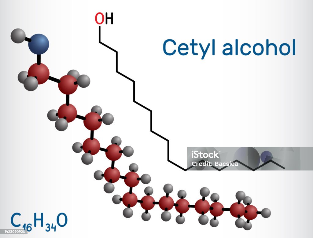 Cetyl Alcohol Palmityl Alcohol Molecule Used In Cosmetic Industry