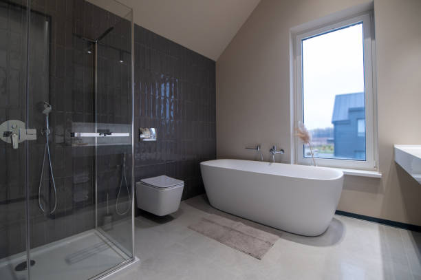 istock Bathroom interior with ultra-modern sanitary ware 1423091964