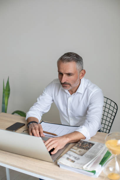 istock CEO sitting at his working place and working on the laptop 1423093609