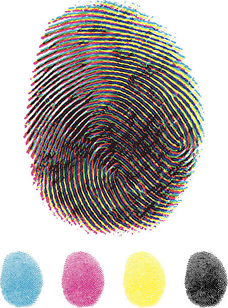 指紋を cmyk - fingerprint blue human finger fingermark点のイラスト素材／クリップアート素材／マンガ素材／アイコン素材