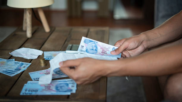 istock Pay bills, monthly money account , Turkish lira 1423098406