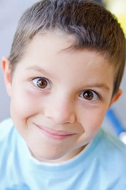Happy child headshoot ( close-up portrait )
