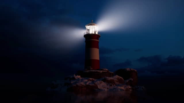 Light beam of lighthouse