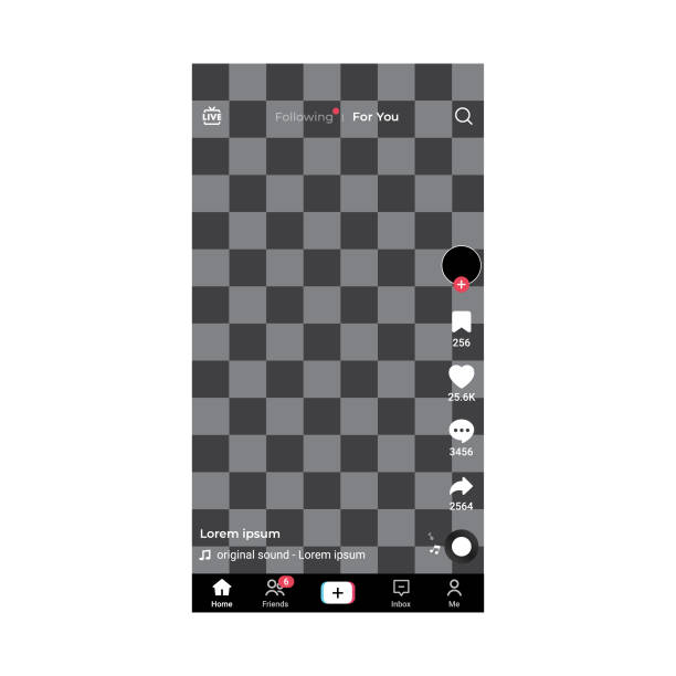 tiktok空の画面モックアップuiアプリの背景 - black post点のイラスト素材／クリップアート素材／マンガ素材／アイコン素材