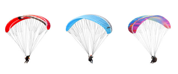 istock collection Bright colorful parachute on white background, isolated. 1423106479