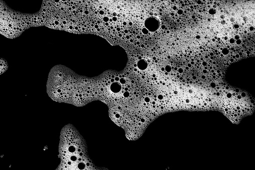 Foam on a black background.