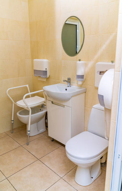 istock White clean bathroom. Light interior of toilet room. 1423111434